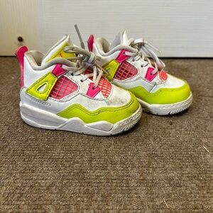 Neon Pink and Green Jordans